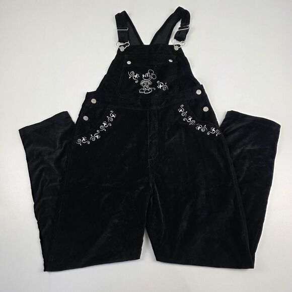 Vintage Disney Catalog Overalls Mickey Mouse Embroider Velvet Women's Sz Medium - Picture 1 of 14